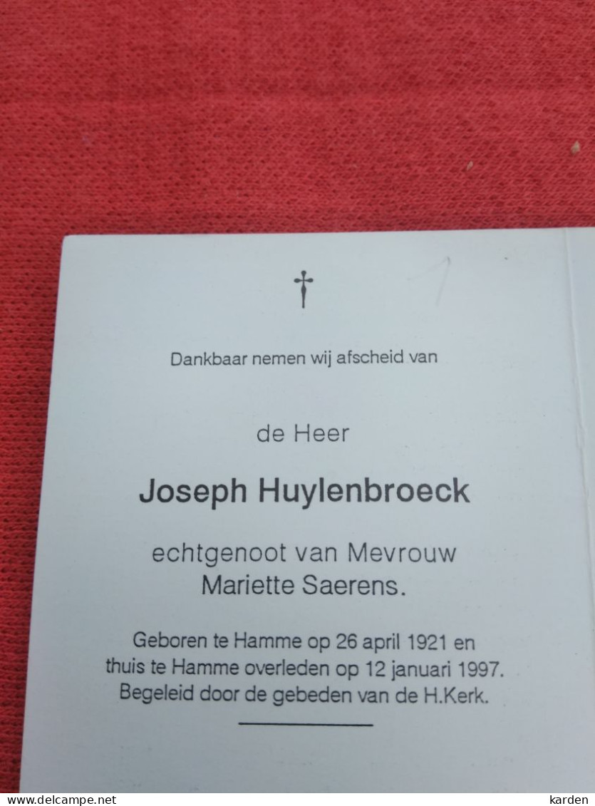 Doodsprentje Joseph Huylenbroeck / Hamme 26/4/1921 - 12/1/1997 ( Mariette Saerens ) - Religion &  Esoterik