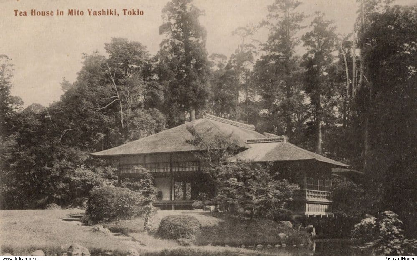 Tea House In Mito Yashiki Tokyo Antique Japanese Postcard - Andere & Zonder Classificatie