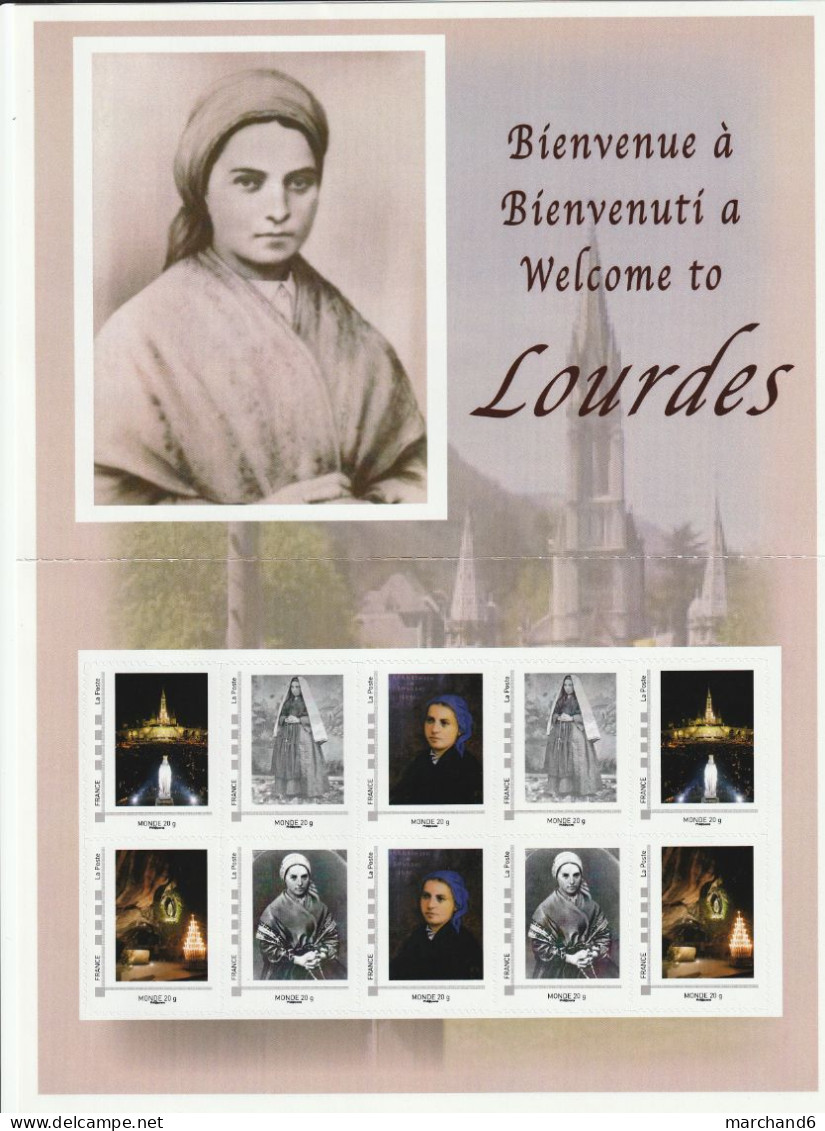 Feuillet Collector Souvenir De Lourdes France 2012 IDT L P 20gr 10 Timbres Autoadhésifs N°134 - Collectors