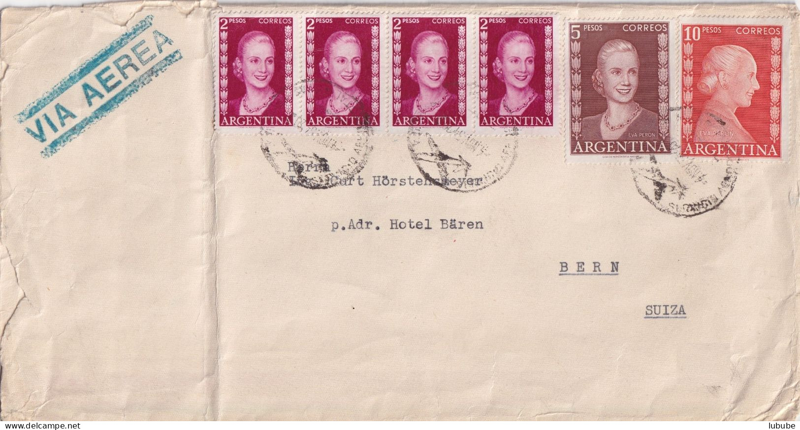 Airmail Brief  Buenos Aires - Bern        1954 - Briefe U. Dokumente