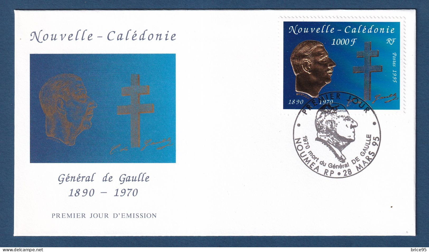 Nouvelle Calédonie - FDC - Premier Jour - Charles De Gaulle - 1995 - FDC