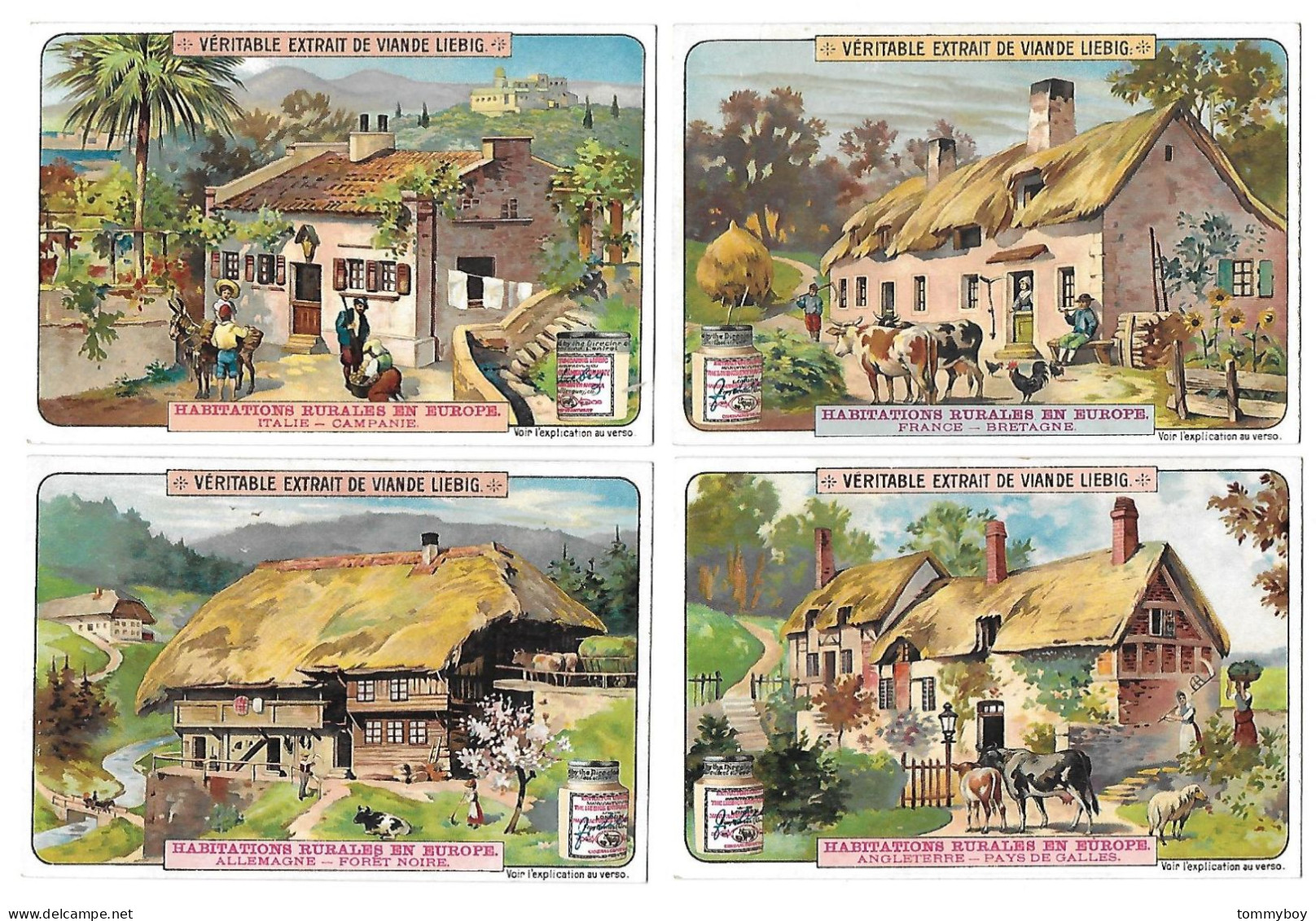 S 807, Liebig 6 Cards, Habitations Rurales En Europe (ref B20) - Liebig