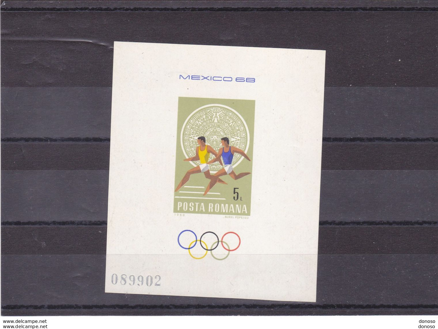 ROUMANIE 1968 JEUX OLYMPIQUES DE MEXICO Yvert BF 68, Michel Block 67 NEUF** MNH Cote 10 Euros - Blokken & Velletjes