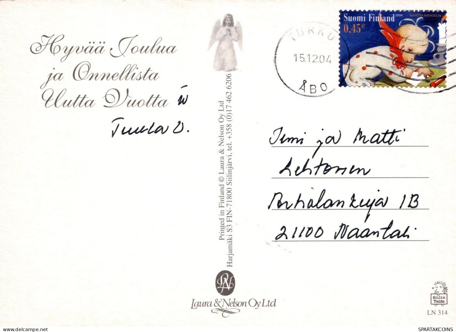 ÁNGEL NAVIDAD Vintage Tarjeta Postal CPSM #PAH774.A - Anges