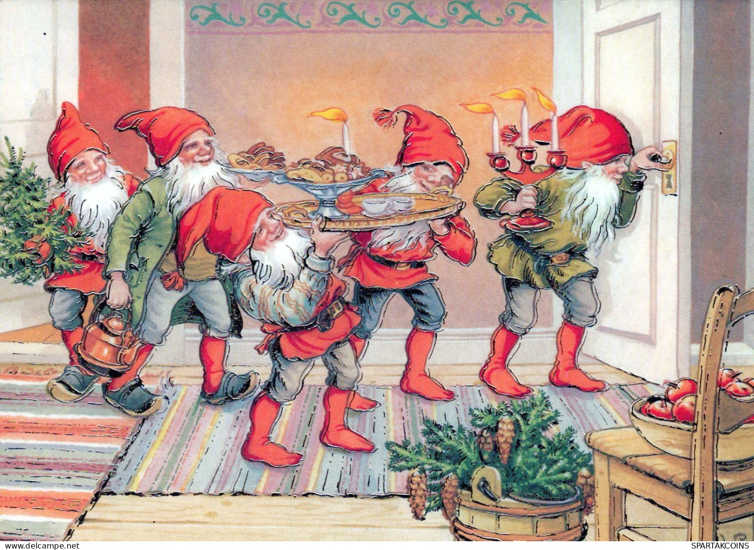 WEIHNACHTSMANN SANTA CLAUS Neujahr Weihnachten GNOME Vintage Ansichtskarte Postkarte CPSM #PBA670.A - Santa Claus