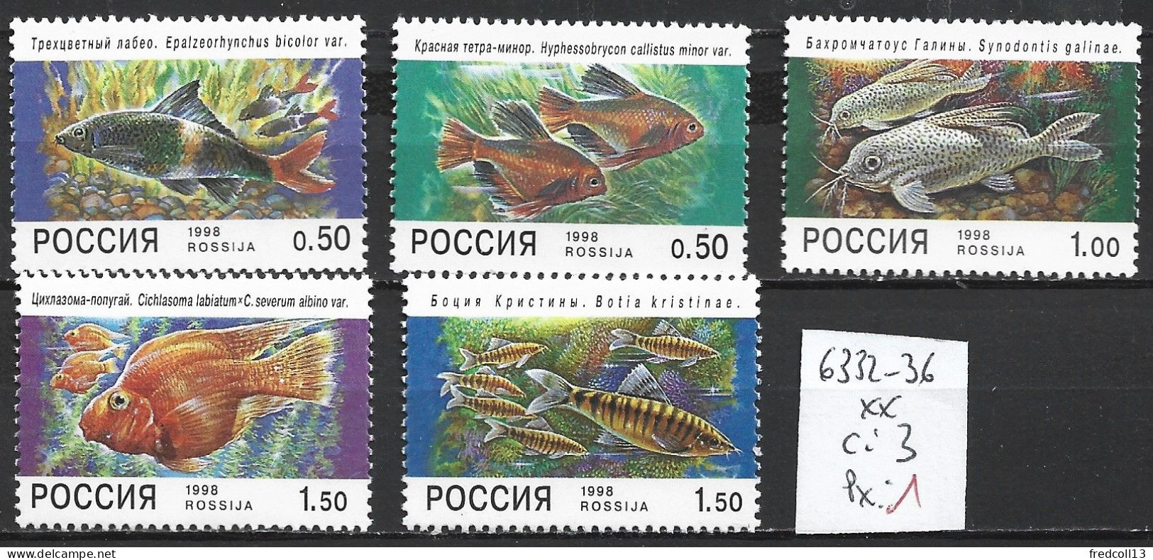 RUSSIE 6332-36 ** Côte 3 € - Unused Stamps