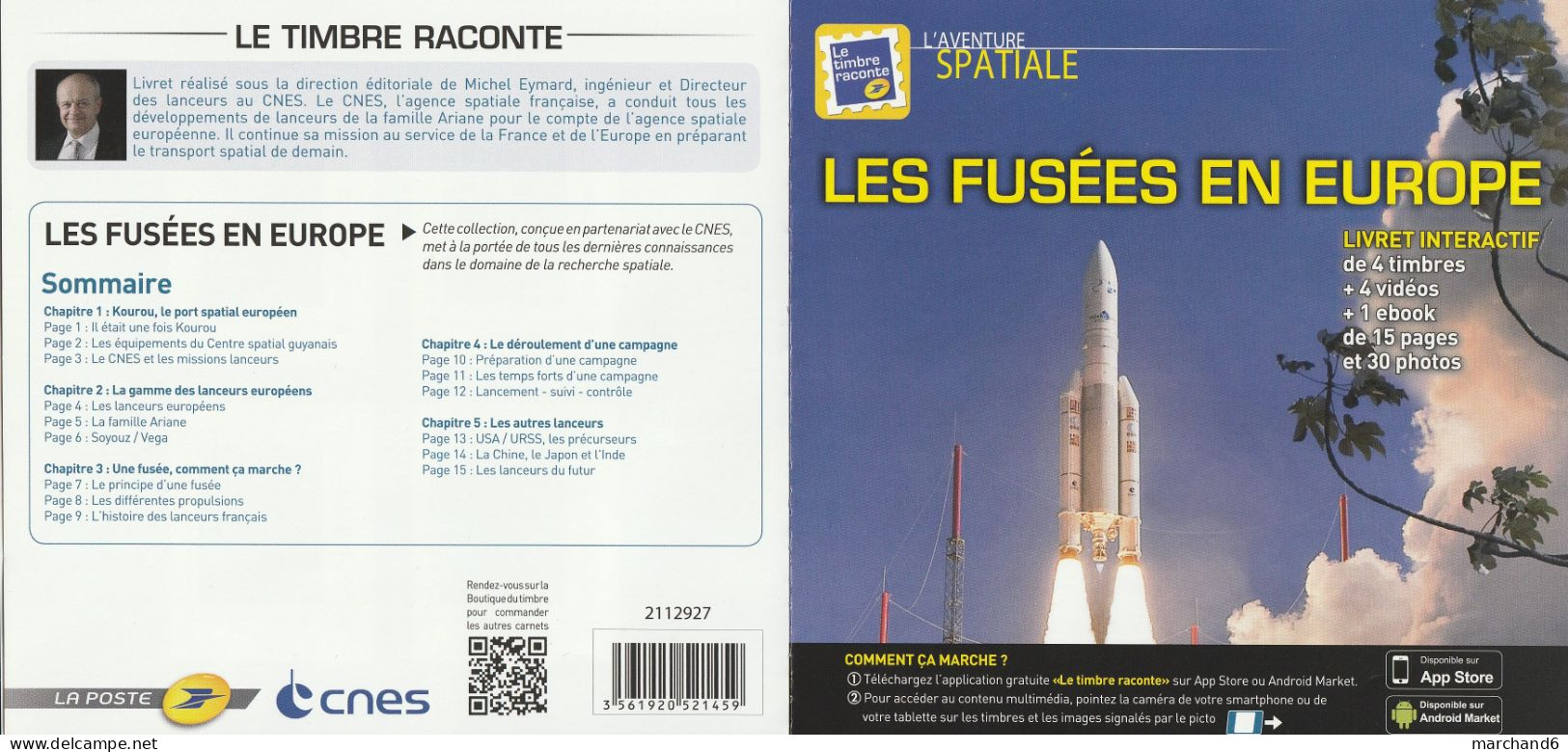 Feuillet Collector L Aventure Spatiale Les Fusées En Europe France 2012 MTAM L V 20gr 4 Timbres Autoadhésifs N°161 - Collectors