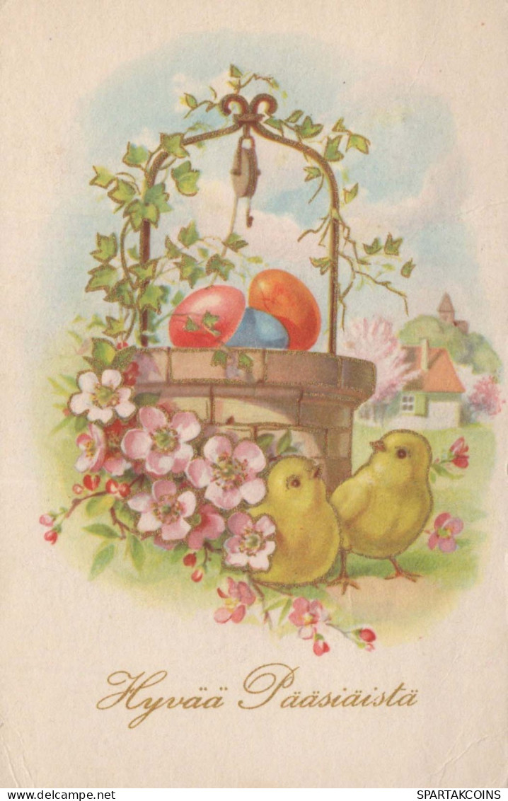 PÂQUES POULET ŒUF Vintage Carte Postale CPA #PKE124.A - Easter