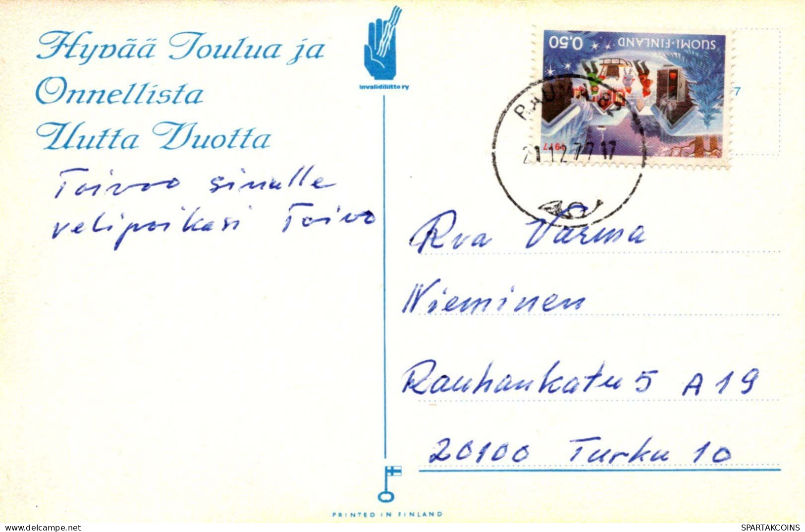 PAPÁ NOEL Feliz Año Navidad GNOMO Vintage Tarjeta Postal CPSMPF #PKD881.A - Santa Claus