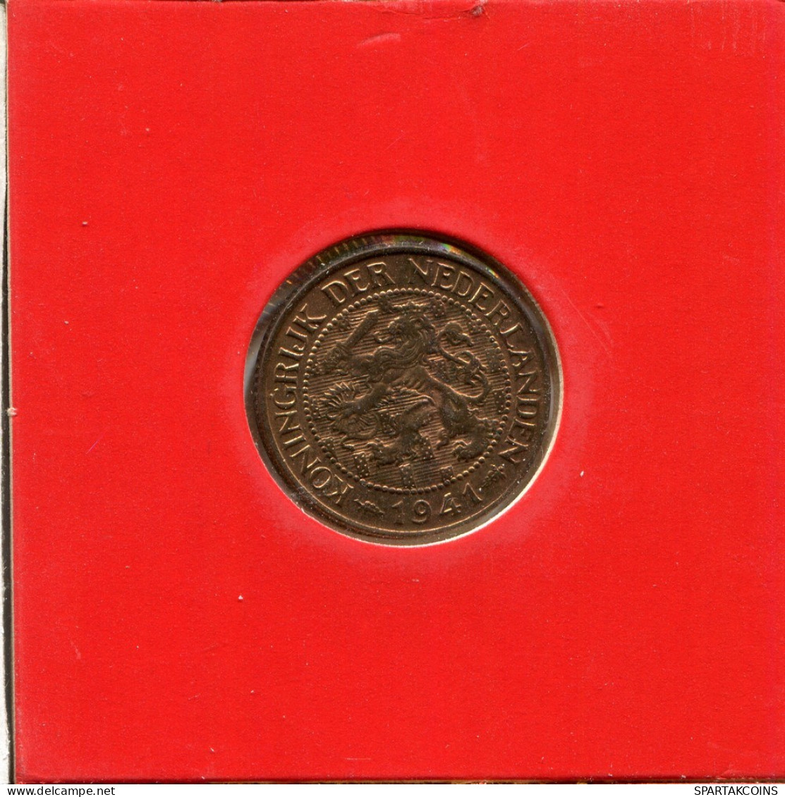1 CENT 1941 NIEDERLANDE NETHERLANDS Münze #AU562.D.A - 1 Cent
