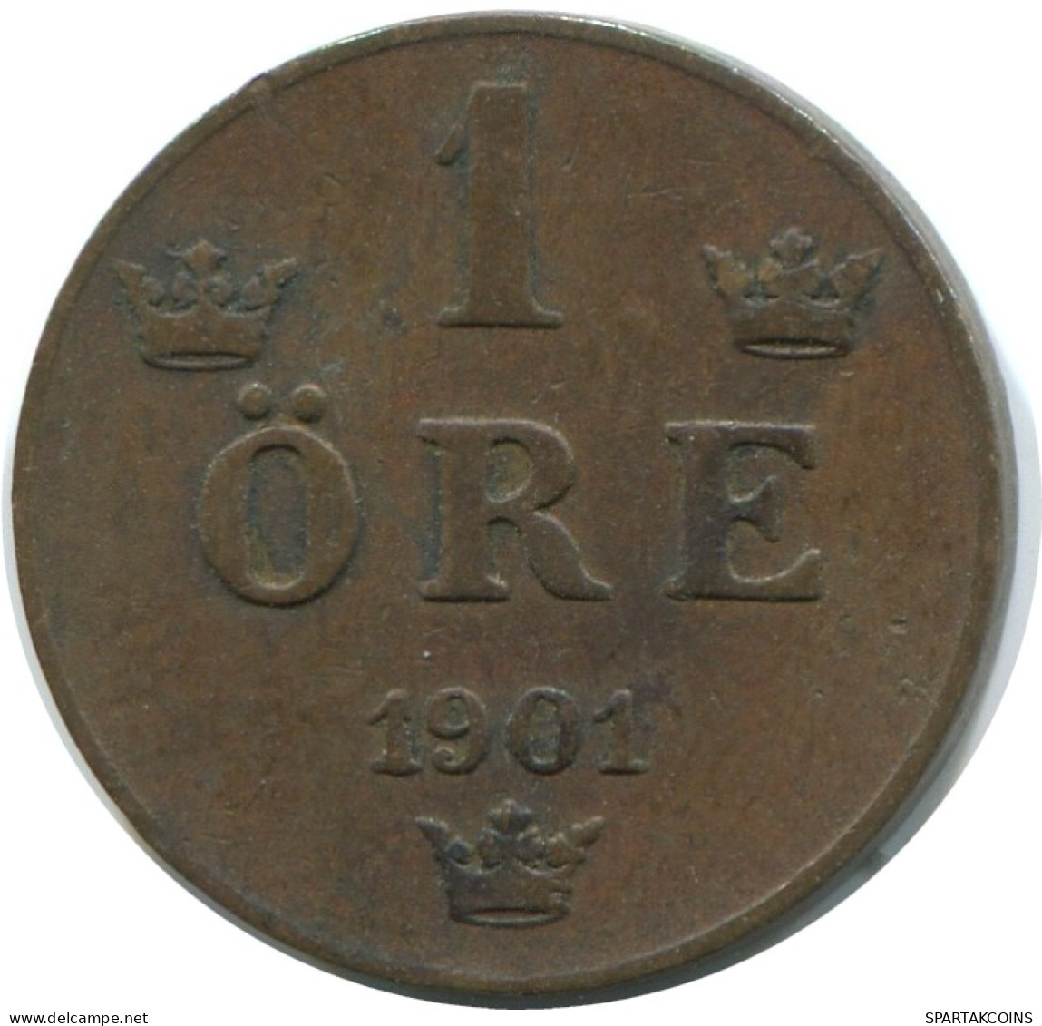 1 ORE 1901 SWEDEN Coin #AD334.2.U.A - Suède