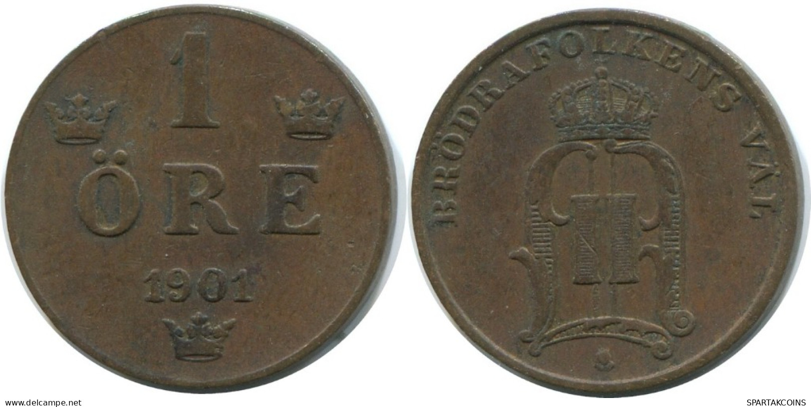 1 ORE 1901 SWEDEN Coin #AD334.2.U.A - Suède