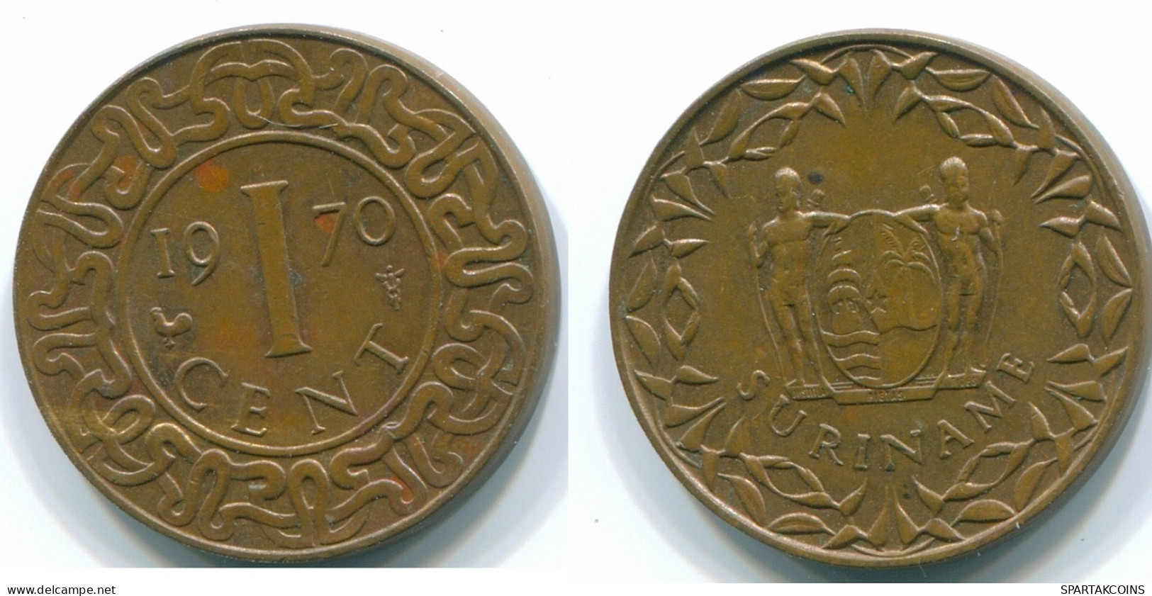 1 CENT 1970 SURINAM NIEDERLANDE Bronze Cock Koloniale Münze #S10975.D.A - Suriname 1975 - ...