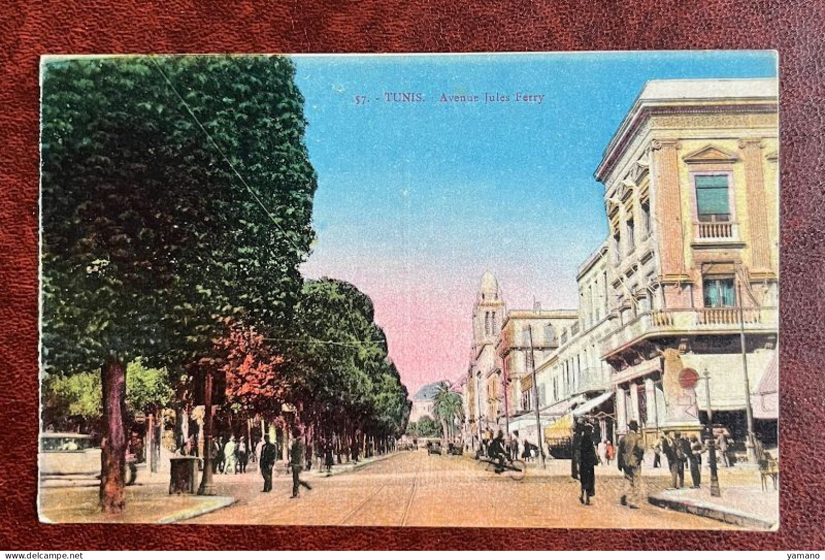 TUNISIE 1933/35 - Carte Postale écrite De TUNIS - Avenue Jules Ferry - Tunesien