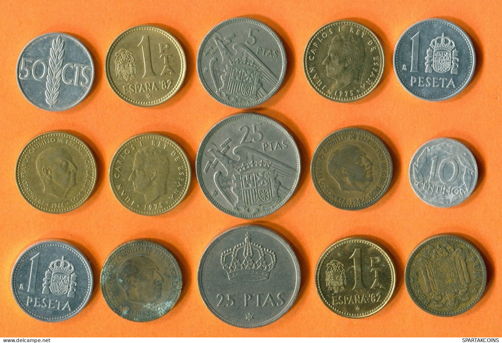 SPAIN Coin SPANISH Coin Collection Mixed Lot #L10231.1.U.A - Autres & Non Classés