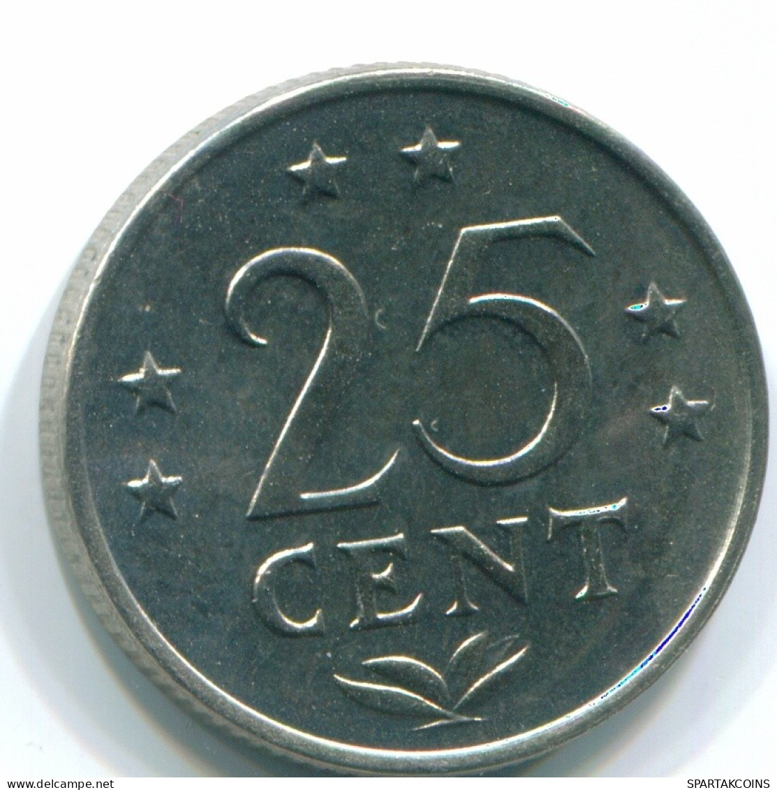 25 CENTS 1971 ANTILLES NÉERLANDAISES Nickel Colonial Pièce #S11571.F.A - Antilles Néerlandaises