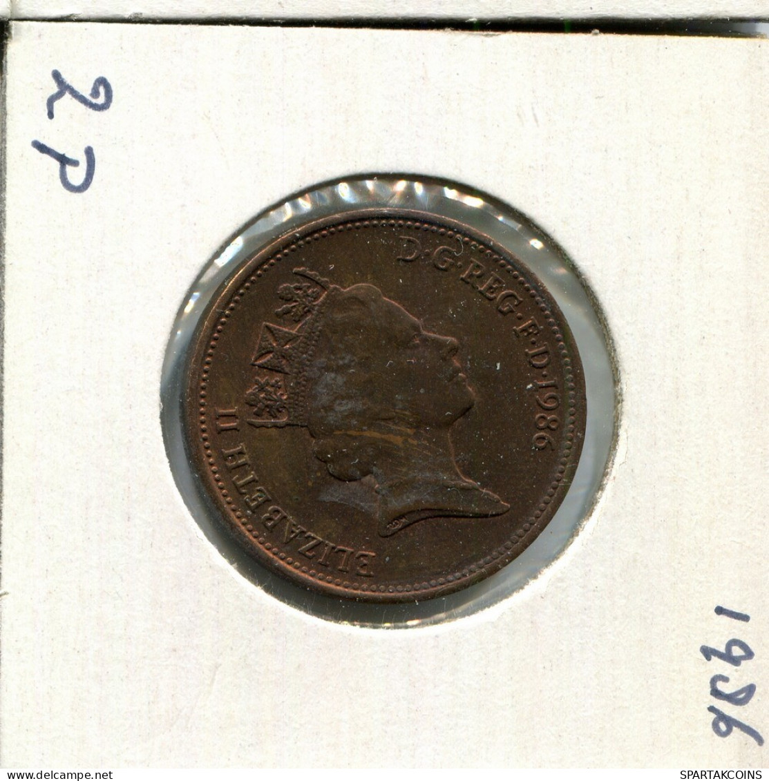 2 PENCE 1986 UK GROßBRITANNIEN GREAT BRITAIN Münze #AU815.D.A - 2 Pence & 2 New Pence