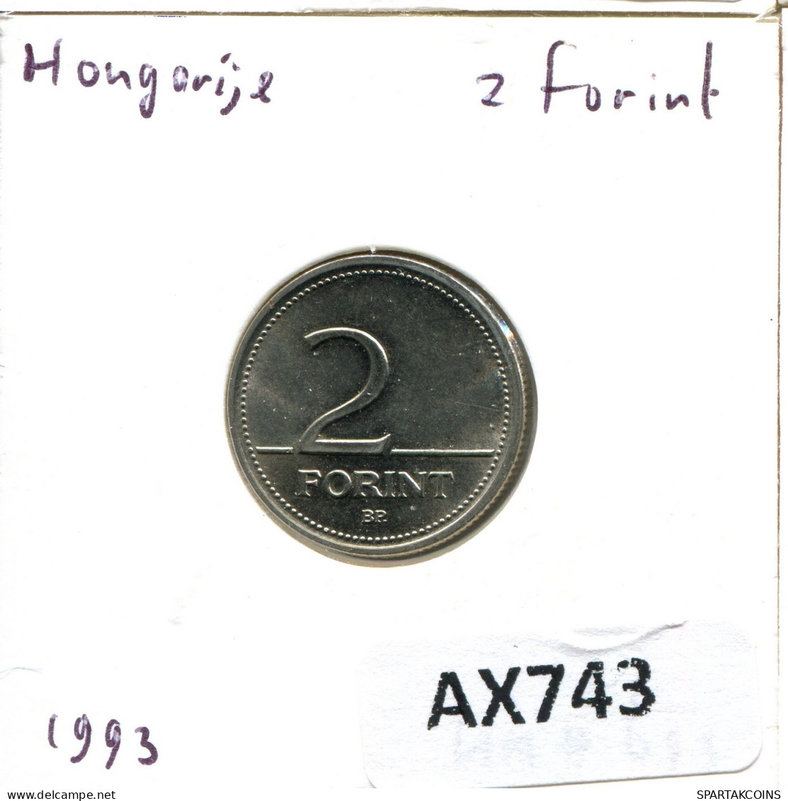 2 FORINT 1993 HUNGARY Coin #AX743.U.A - Hongarije