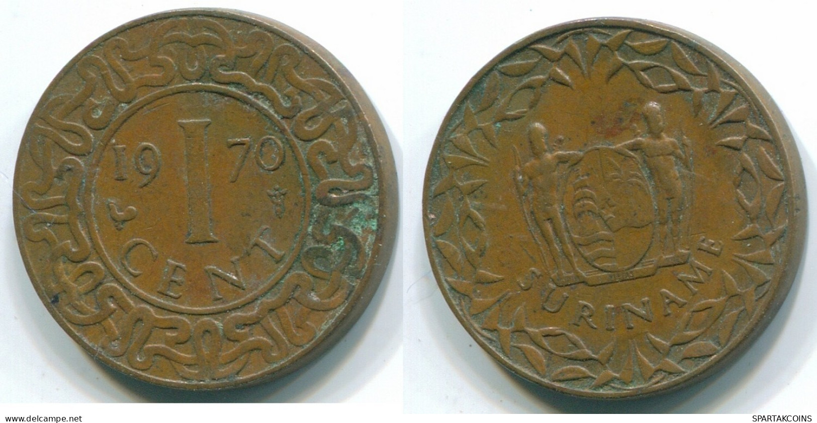 1 CENT 1970 SURINAM NIEDERLANDE Bronze Cock Koloniale Münze #S10959.D.A - Surinam 1975 - ...