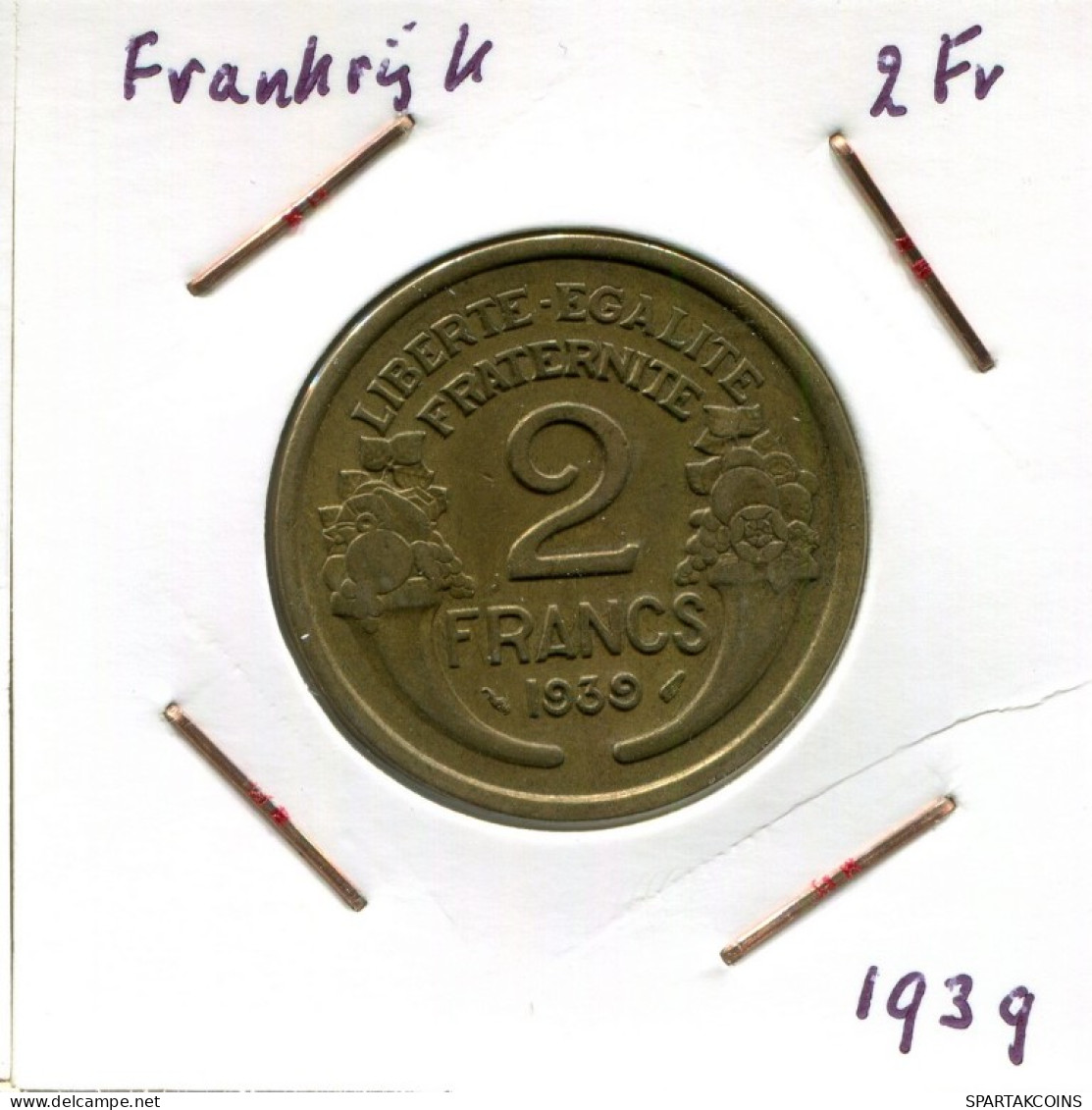 2 FRANCS 1939 FRANCE Pièce Française #AM592.F.A - 2 Francs