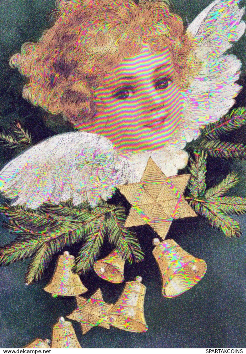 ENGEL Neujahr Weihnachten LENTICULAR 3D Vintage Ansichtskarte Postkarte CPSM #PAZ024.A - Engelen