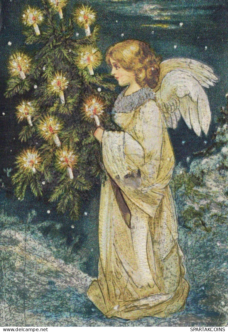 ANGELO Buon Anno Natale LENTICULAR 3D Vintage Cartolina CPSM #PAZ032.A - Anges