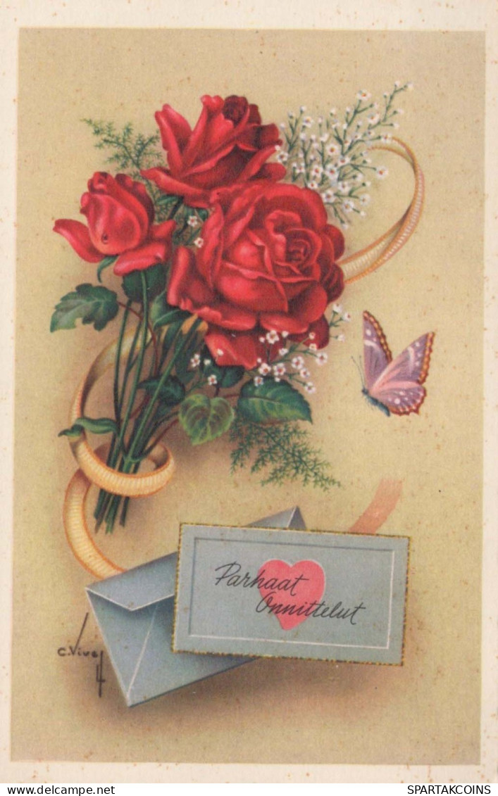 FIORI Vintage Cartolina CPSMPF #PKG076.A - Flowers