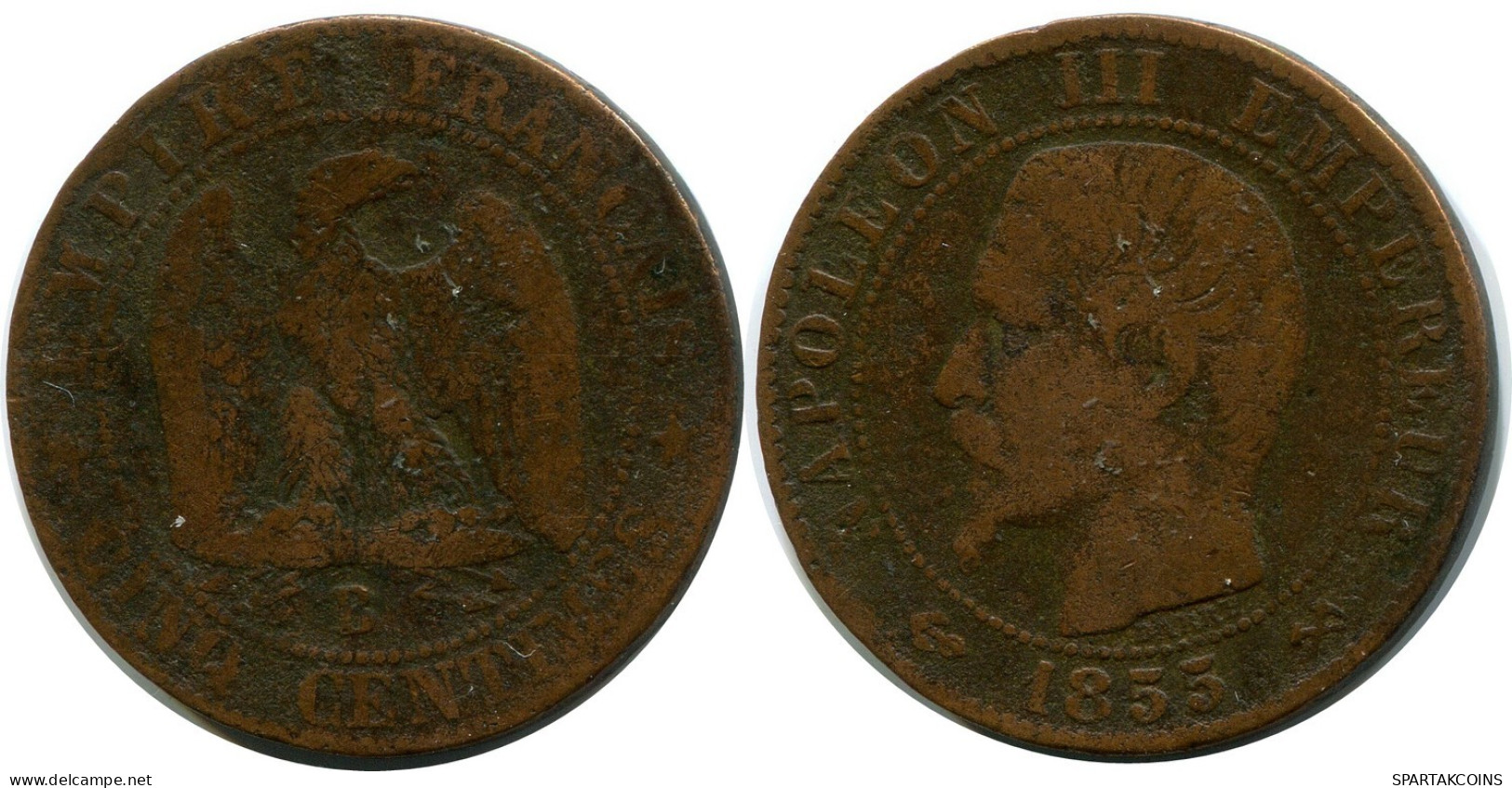 5 CENTIMES 1855 B FRANCE Pièce Napoleon III #AZ847.F.A - 5 Centimes