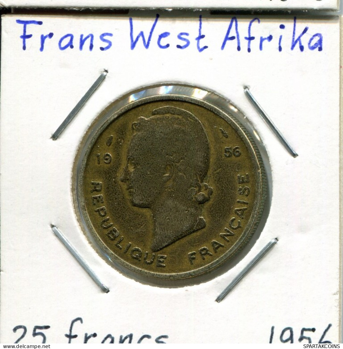 25 FRANCS 1956 ESTADOS DE ÁFRICA OCCIDENTAL Colonial Moneda #AM521.E.A - French West Africa