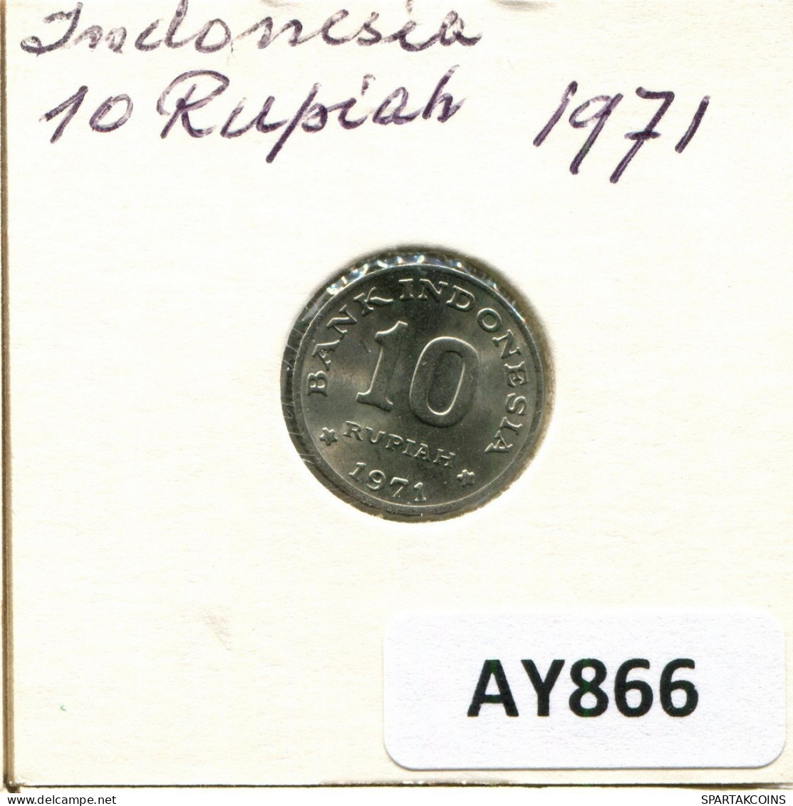 10 RUPIAH 1971 INDONESIA Coin #AY866.U.A - Indonesië