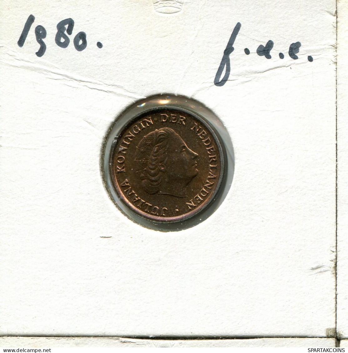 1 CENT 1980 NIEDERLANDE NETHERLANDS Münze #AU397.D.A - 1948-1980 : Juliana