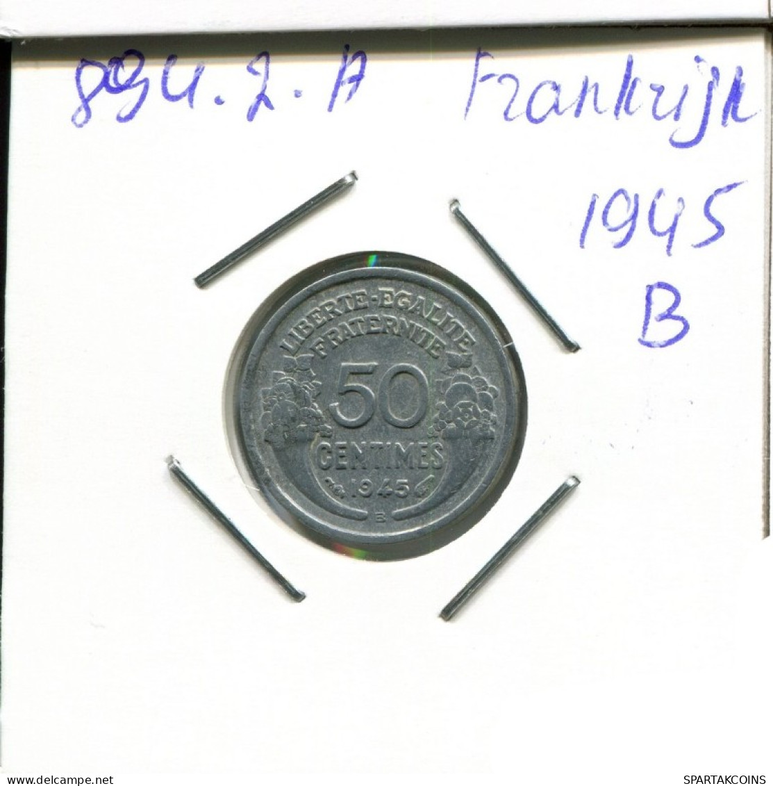 50 CENTIMES 1945 FRANCE Pièce Française #AN224.F.A - 50 Centimes