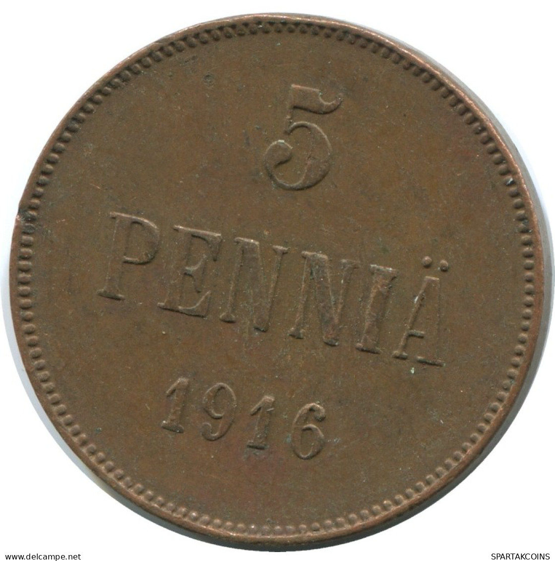 5 PENNIA 1916 FINLAND Coin RUSSIA EMPIRE #AB182.5.U.A - Finlande