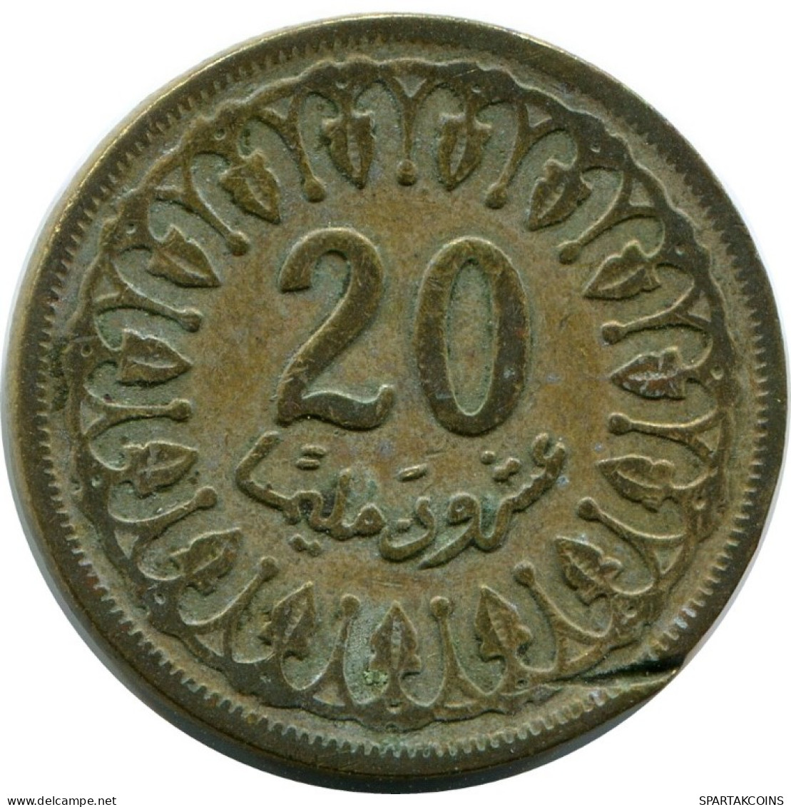 20 MILLIMES 1960 TÚNEZ TUNISIA Islámico Moneda #AH876.E.A - Tunisia