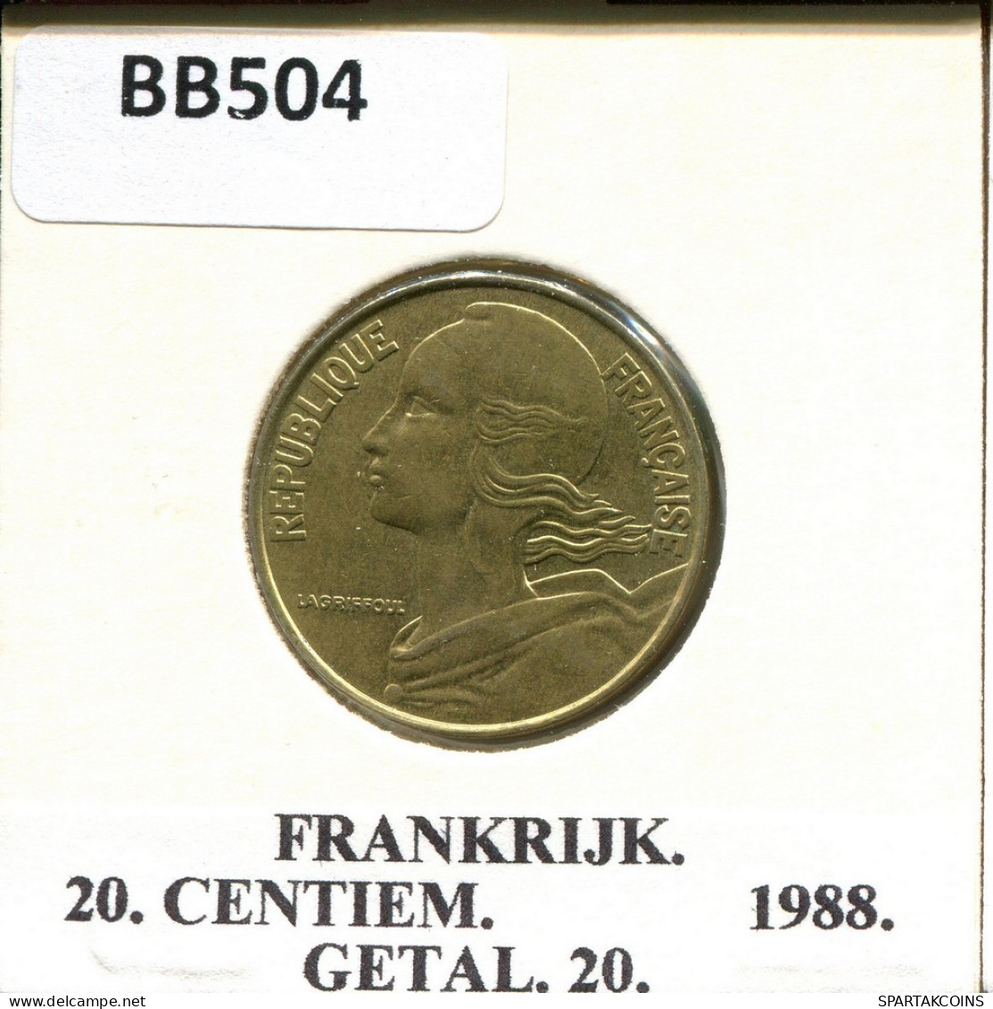 20 CENTIMES 1988 FRANKREICH FRANCE Französisch Münze #BB504.D.A - 20 Centimes