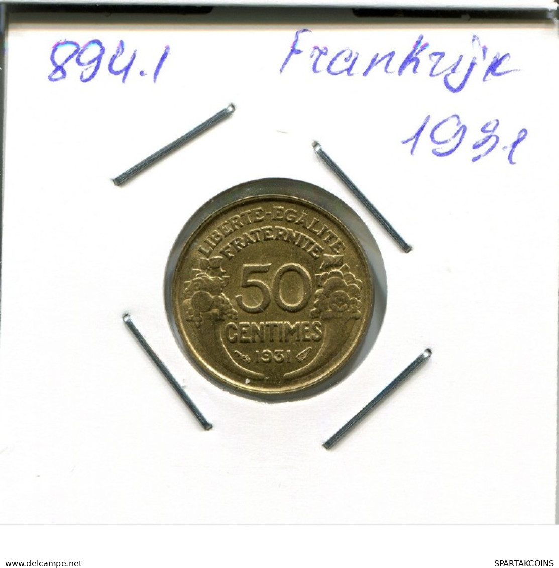 50 CENTIMES 1931 FRANKREICH FRANCE Französisch Münze #AN210.D.A - 50 Centimes