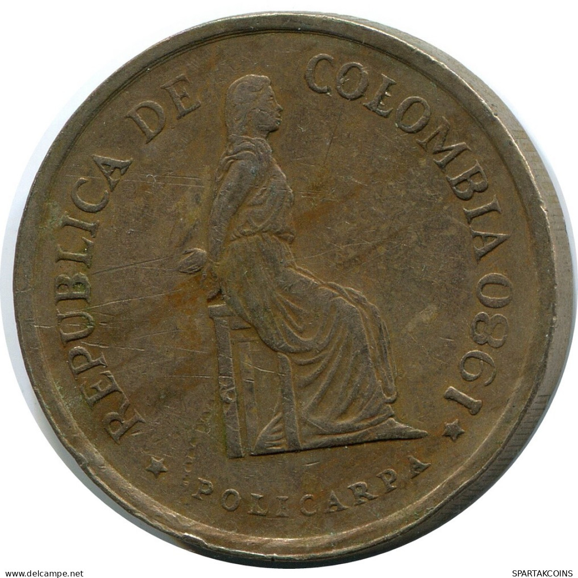 5 PESOS 1980 COLOMBIA Moneda #AR895.E.A - Kolumbien