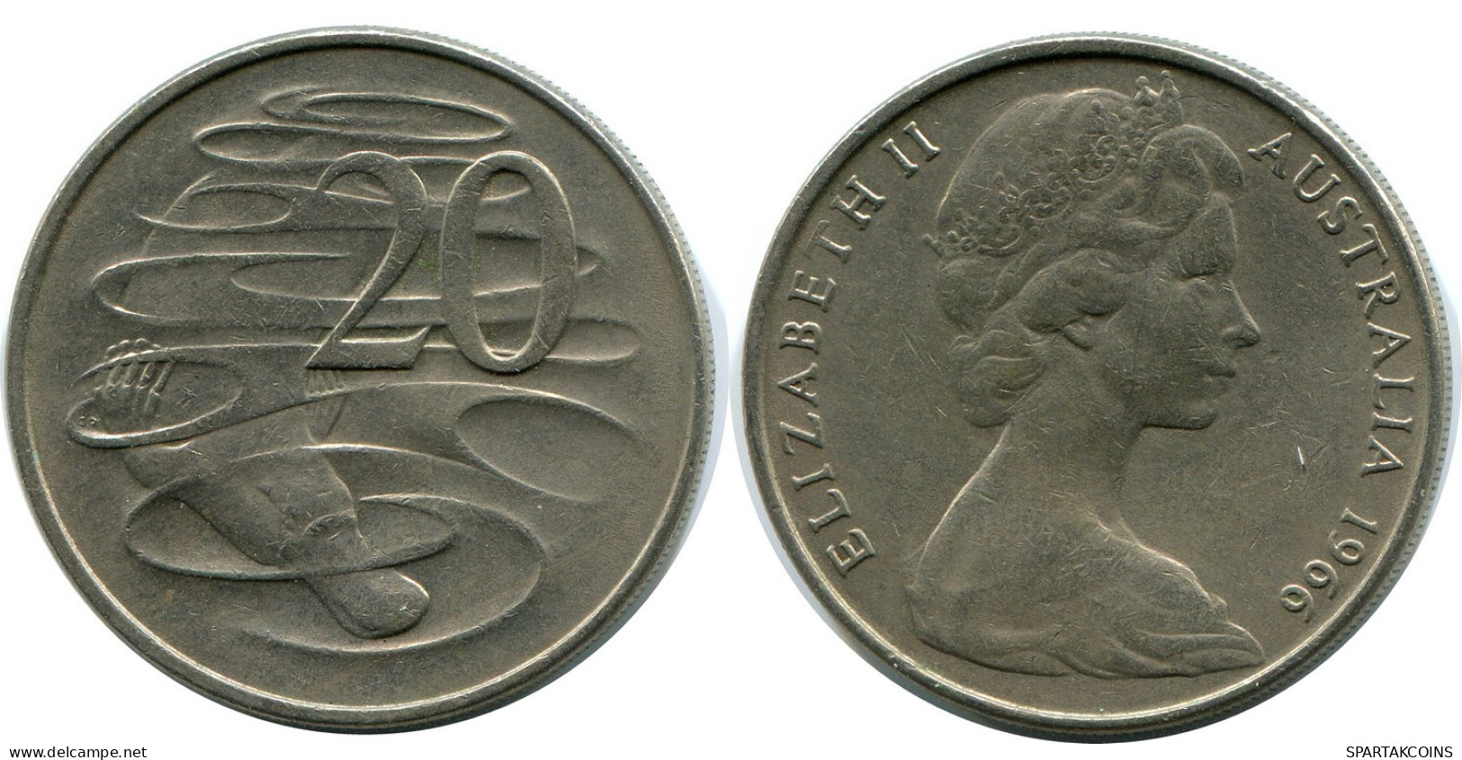 20 CENTS 1966 AUSTRALIA Coin #AZ156.U.A - 20 Cents