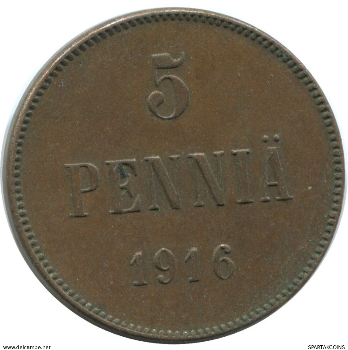 5 PENNIA 1916 FINLANDIA FINLAND Moneda RUSIA RUSSIA EMPIRE #AB246.5.E.A - Finland