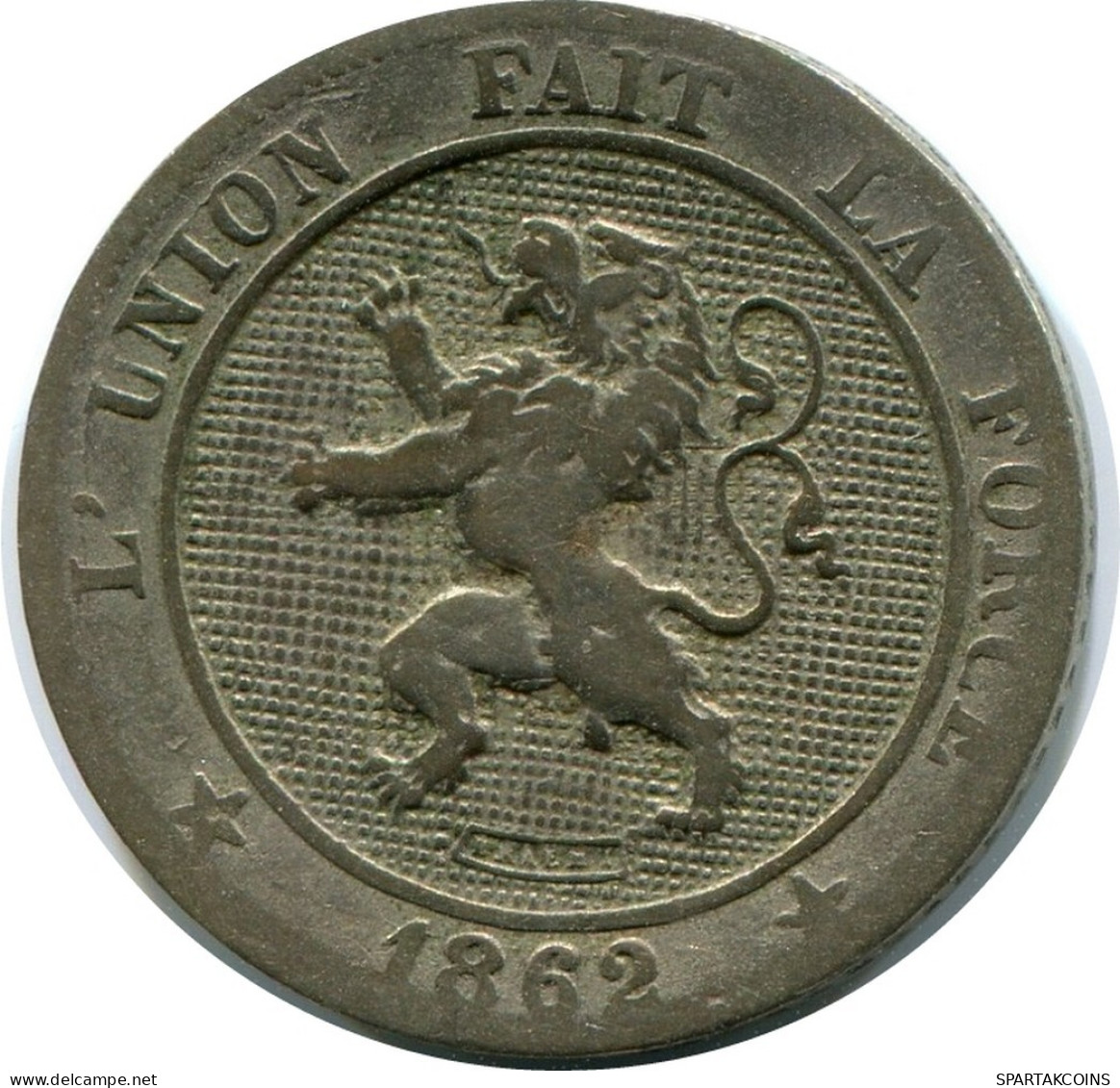 5 CENTIMES 1862 BÉLGICA BELGIUM Moneda #AX362.E.A - 5 Cents