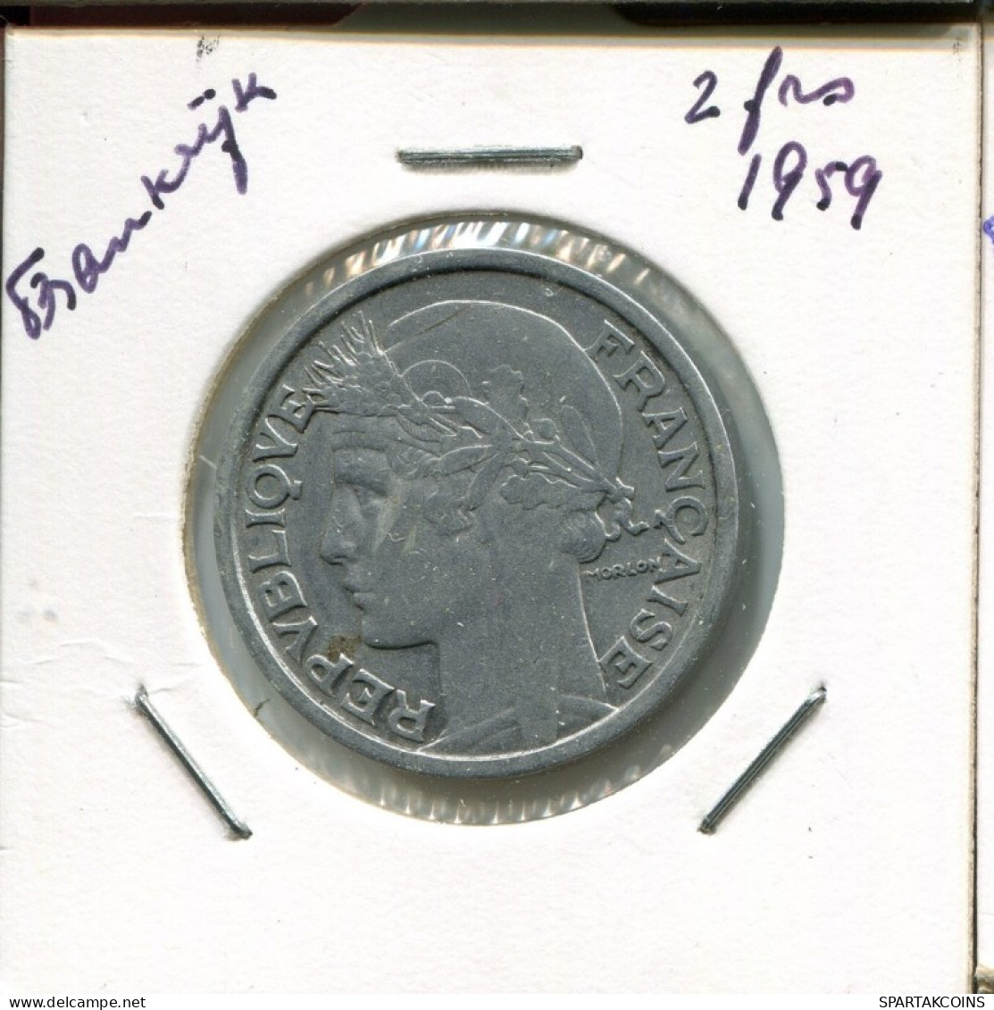 2 FRANCS 1959 FRANCIA FRANCE Moneda #AN993.E.A - 2 Francs