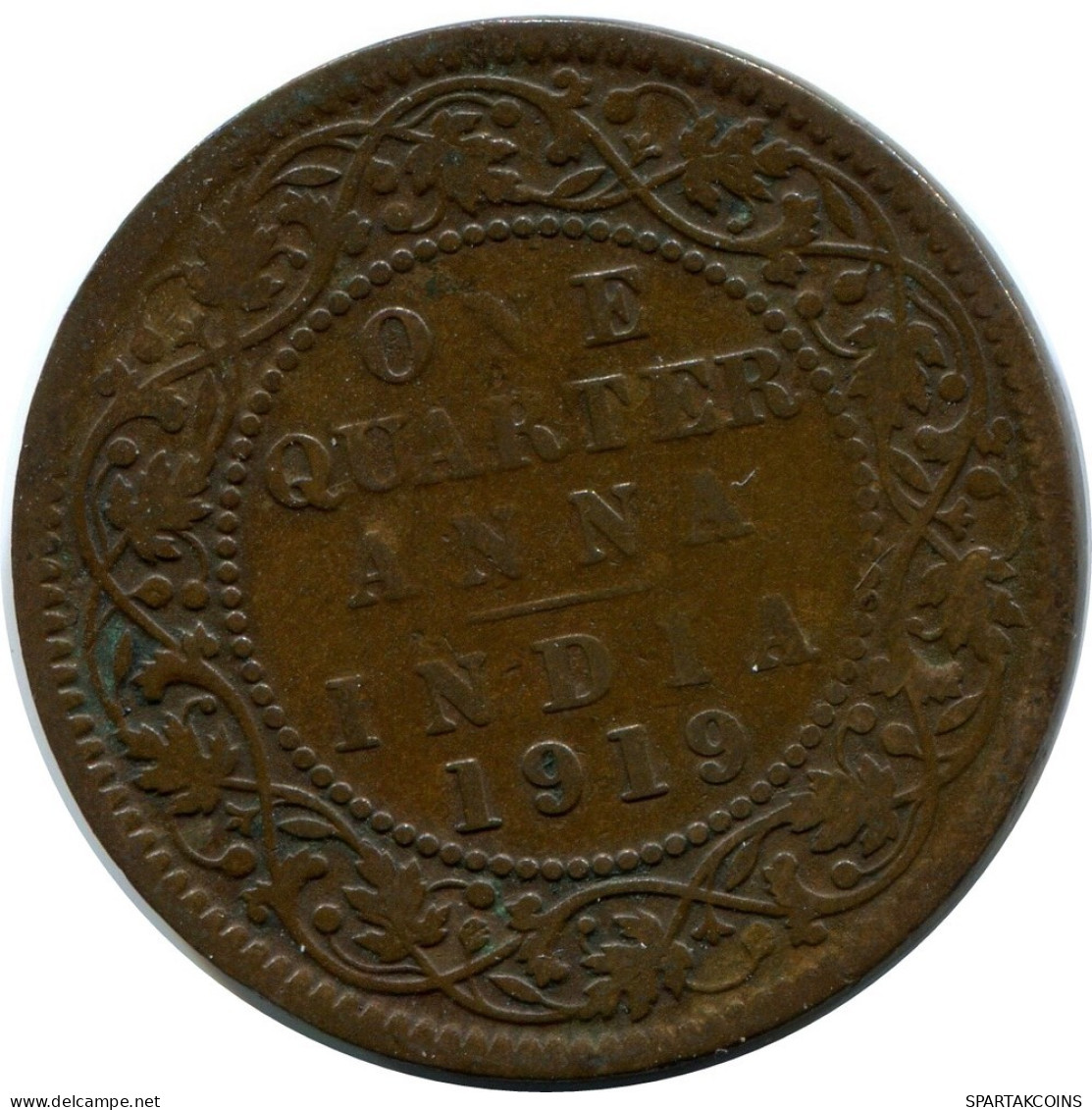 1/4 ANNA 1919 INDE INDIA-BRITISH Pièce #AY958.F.A - Indien