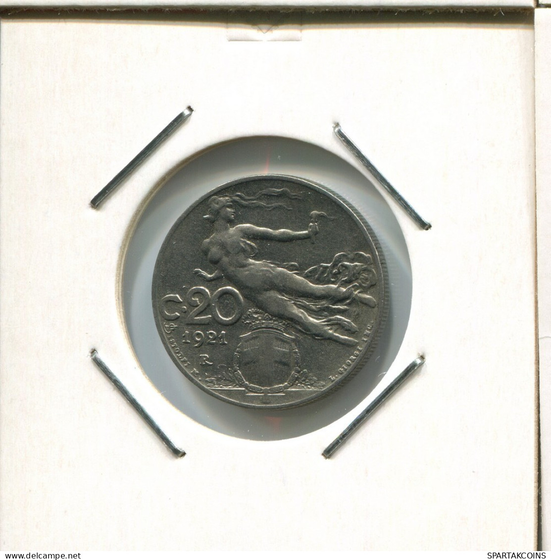 20 CENTESIMI 1921 ITALIA ITALY Moneda #AR624.E.A - 1900-1946 : Victor Emmanuel III & Umberto II