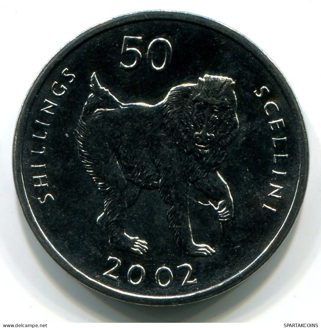 50 SHILLINGS 2002 SOMALIA UNC Münze MANDRILL #W11214.D.A - Somalië