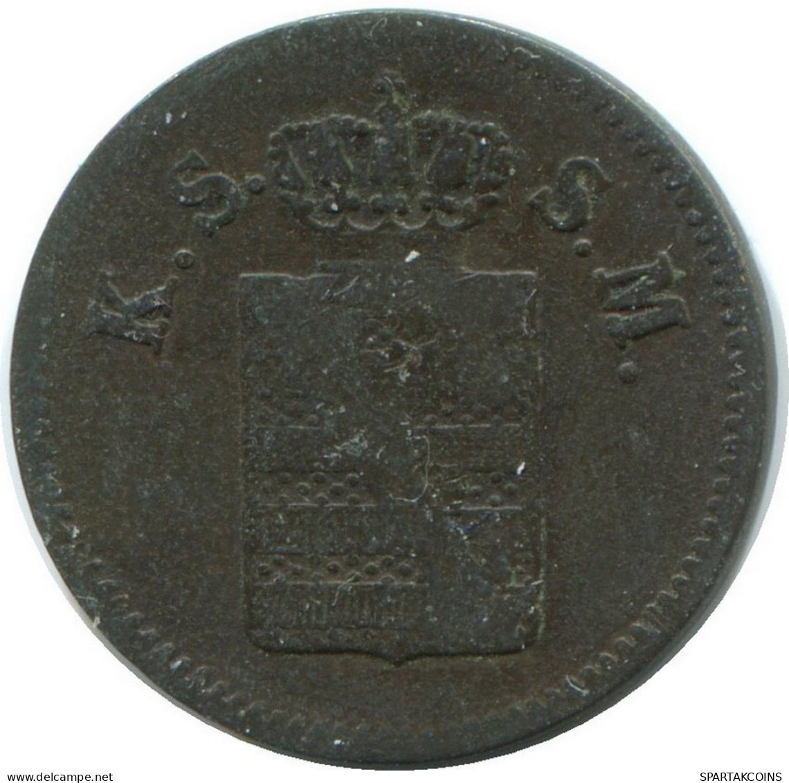 SAXONY 1 PFENNIG 1858 F Mint Stuttgart K.S. S.M. German States #DE10608.16.E.A - Sonstige & Ohne Zuordnung