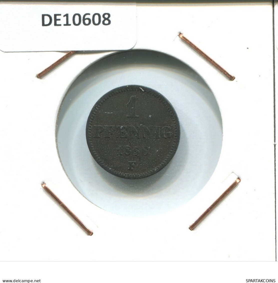 SAXONY 1 PFENNIG 1858 F Mint Stuttgart K.S. S.M. German States #DE10608.16.E.A - Other & Unclassified