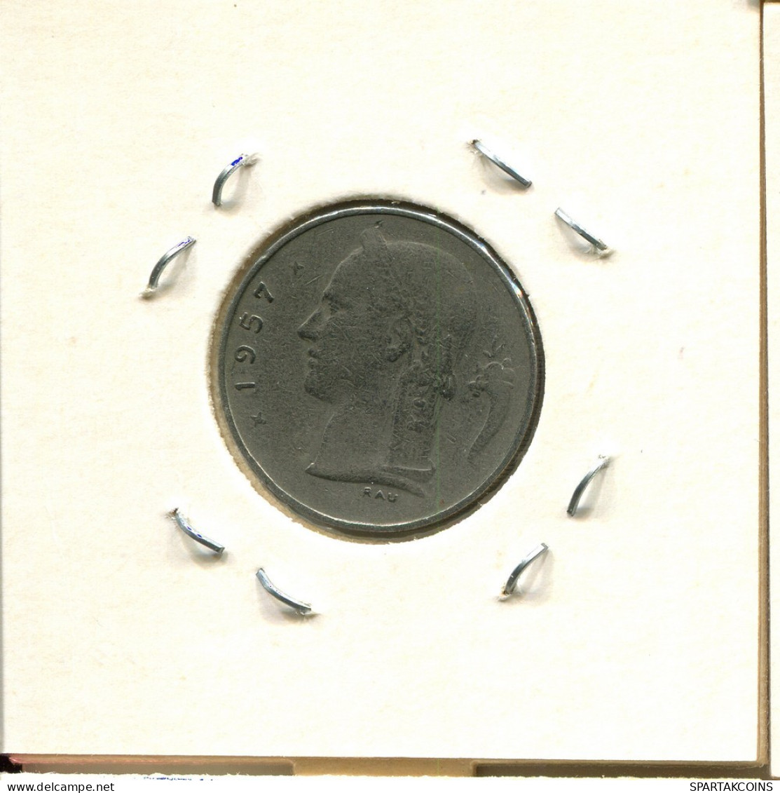 1 FRANC 1957 DUTCH Text BÉLGICA BELGIUM Moneda #BA496.E.A - 1 Franc