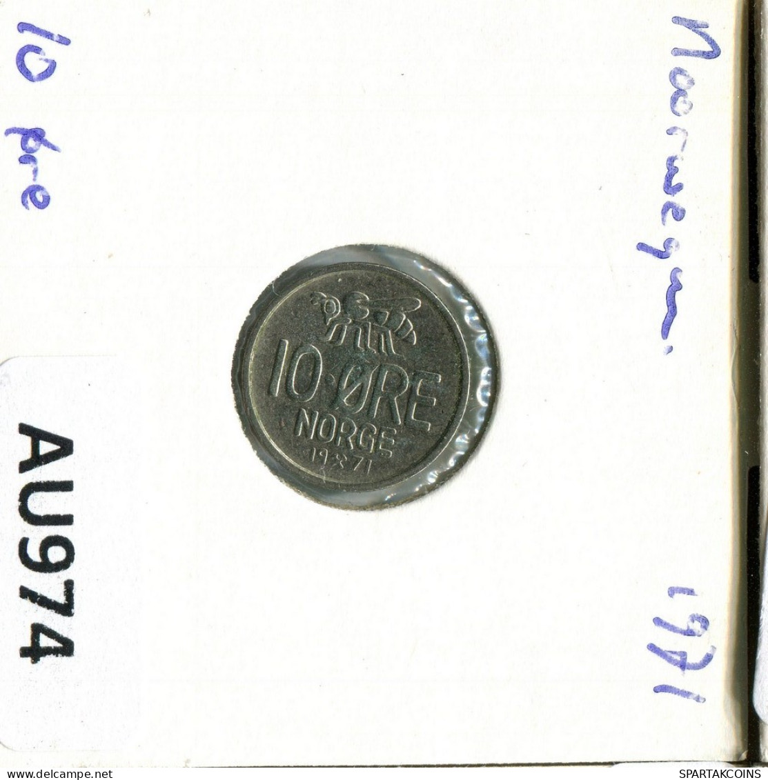 10 ORE 1971 NORWAY Coin #AU974.U.A - Norwegen