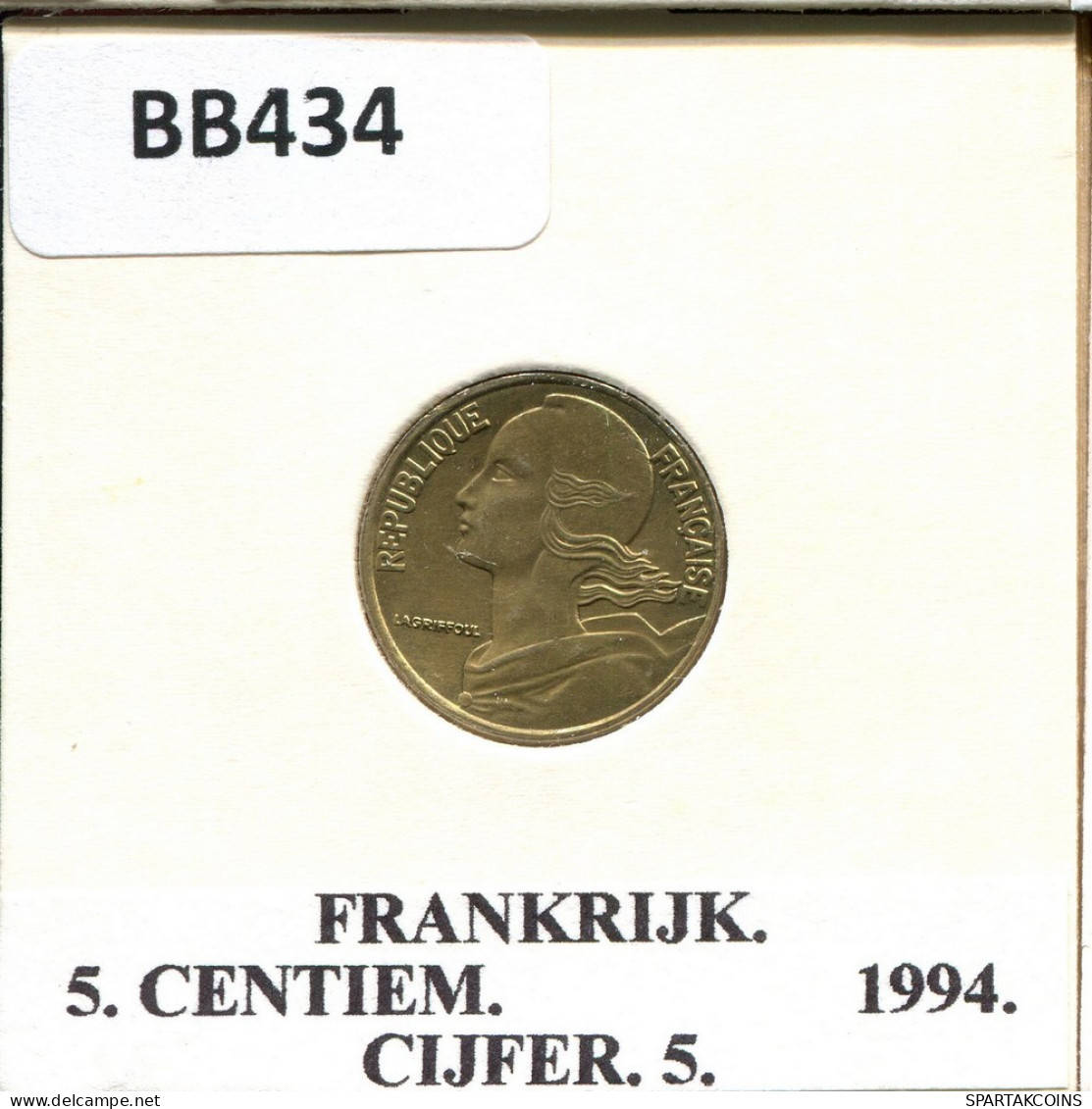 5 CENTIMES 1994 FRANKREICH FRANCE Französisch Münze #BB434.D.A - 5 Centimes