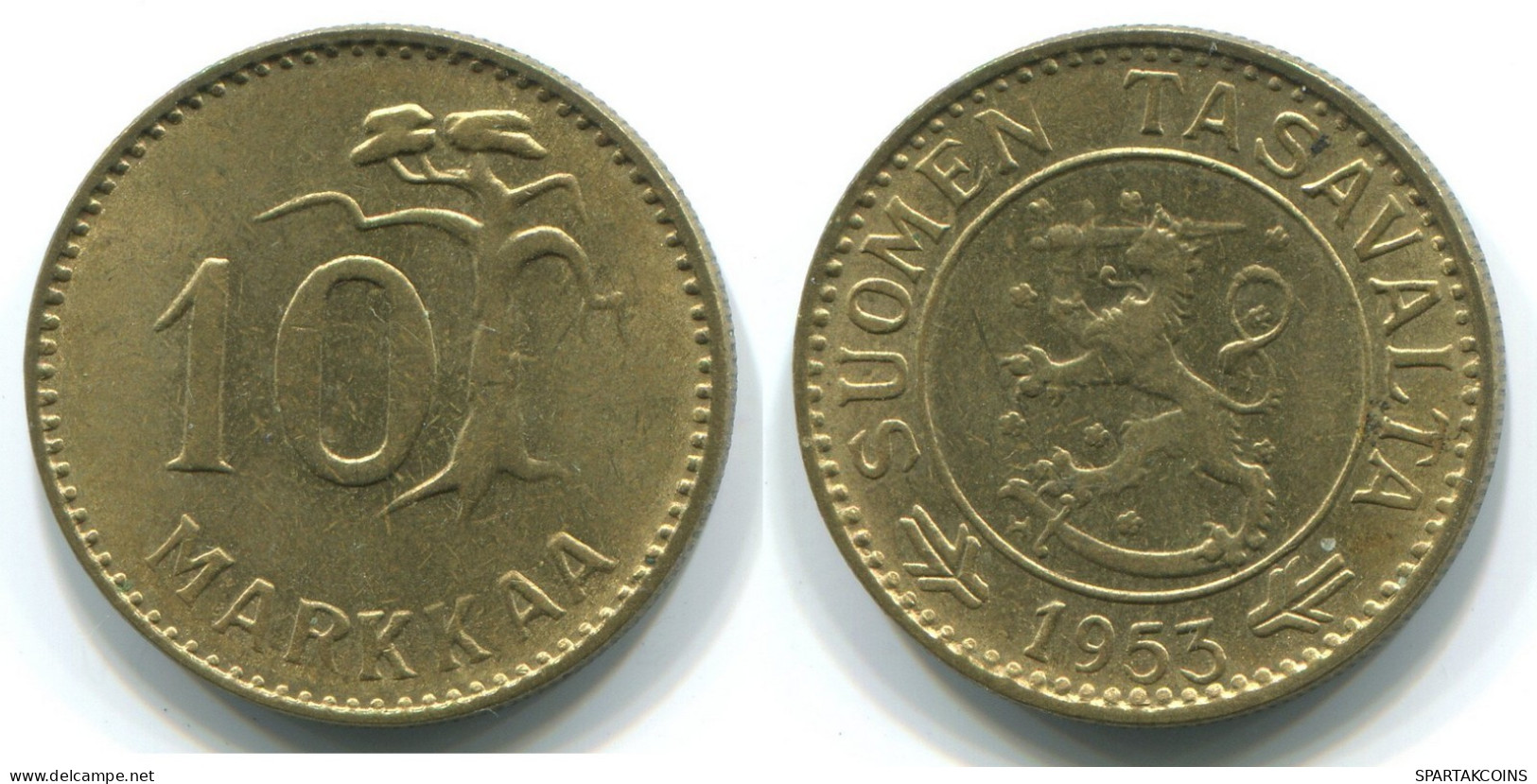 10 MARKKAA 1953 FINLAND Coin #WW1116.U.A - Finland